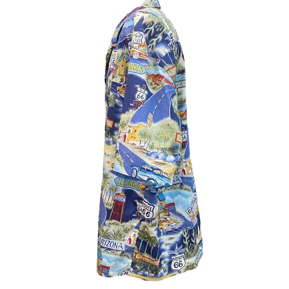 Pacific Legend Hawaiian Mens Camp Shirt 4XL Historic Route 66 and Cars Matching - Picture 5 of 10